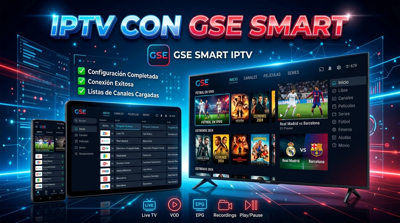 IPTV con GSE Smart: configuración en Android, iOS y Smart TV