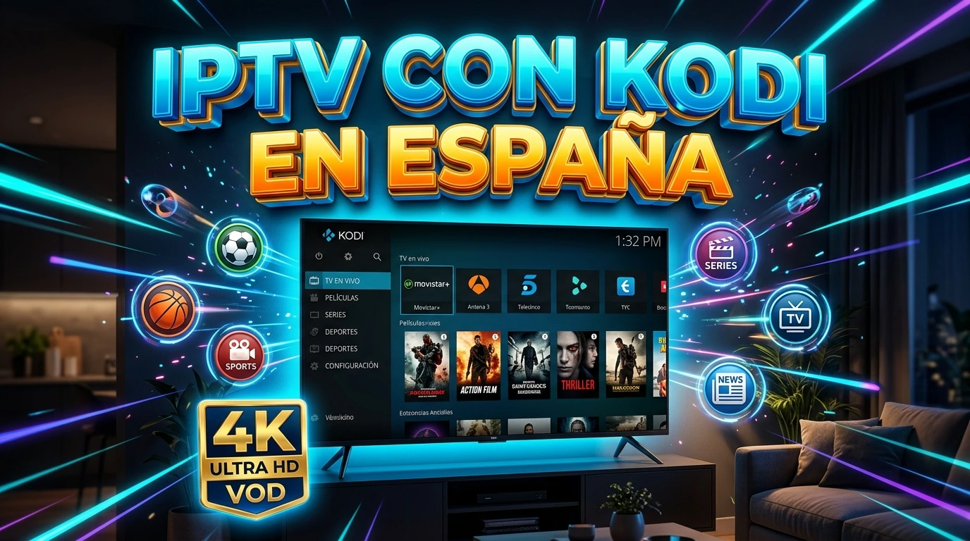 IPTV con Kodi en España: canales y VOD con buen rendimiento