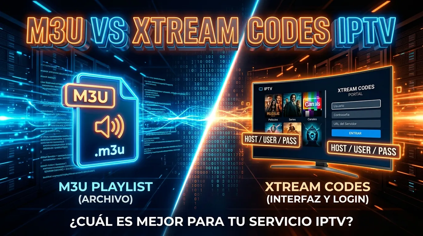 Lista IPTV España: diferencias entre M3U y Xtream Codes
